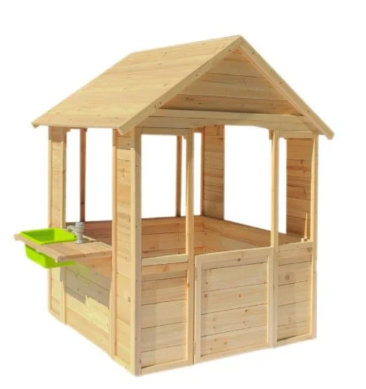The Little Wooden Playhouse with Serving Counter